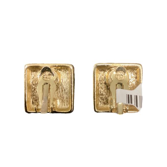 Beautiful Vintage Givenchy Designer Women’s Clip On Earrings Gold-tone And White - Picture 2 of 5
